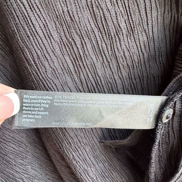 EILEEN FISHER $178 Classic Plissé Button-Up Shirt black womens 2X - Picture 9 of 11